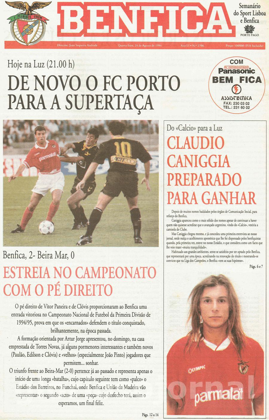 jornal o benfica 2706 1994-08-24